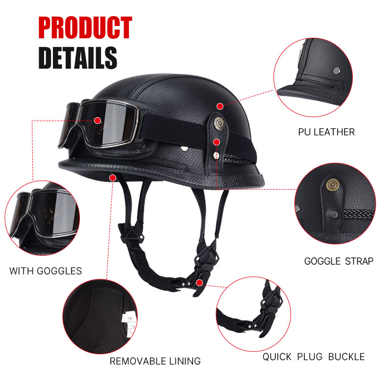 Deutscher halber Vintage-Helm, – Motorcycle Gear Vintage Bewertung und Preis
